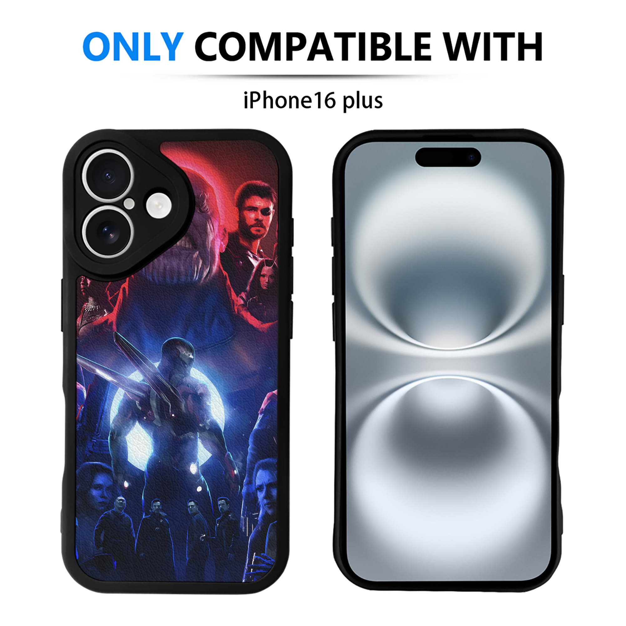 （画像用） アベンジャーズ The Avengers 【iPhone 16シリーズ対応】シリコンスマホケース（レザー調） 材質：シリコン